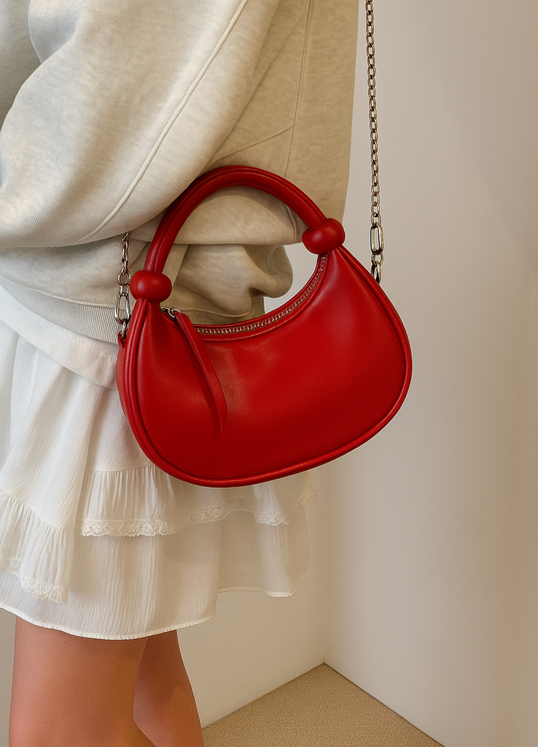 Bolsa de Couro Alvinna  + FRETE GRÁTIS