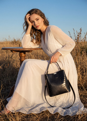 Bolsa Granfina Croco Luxe - FRETE GRÁTIS