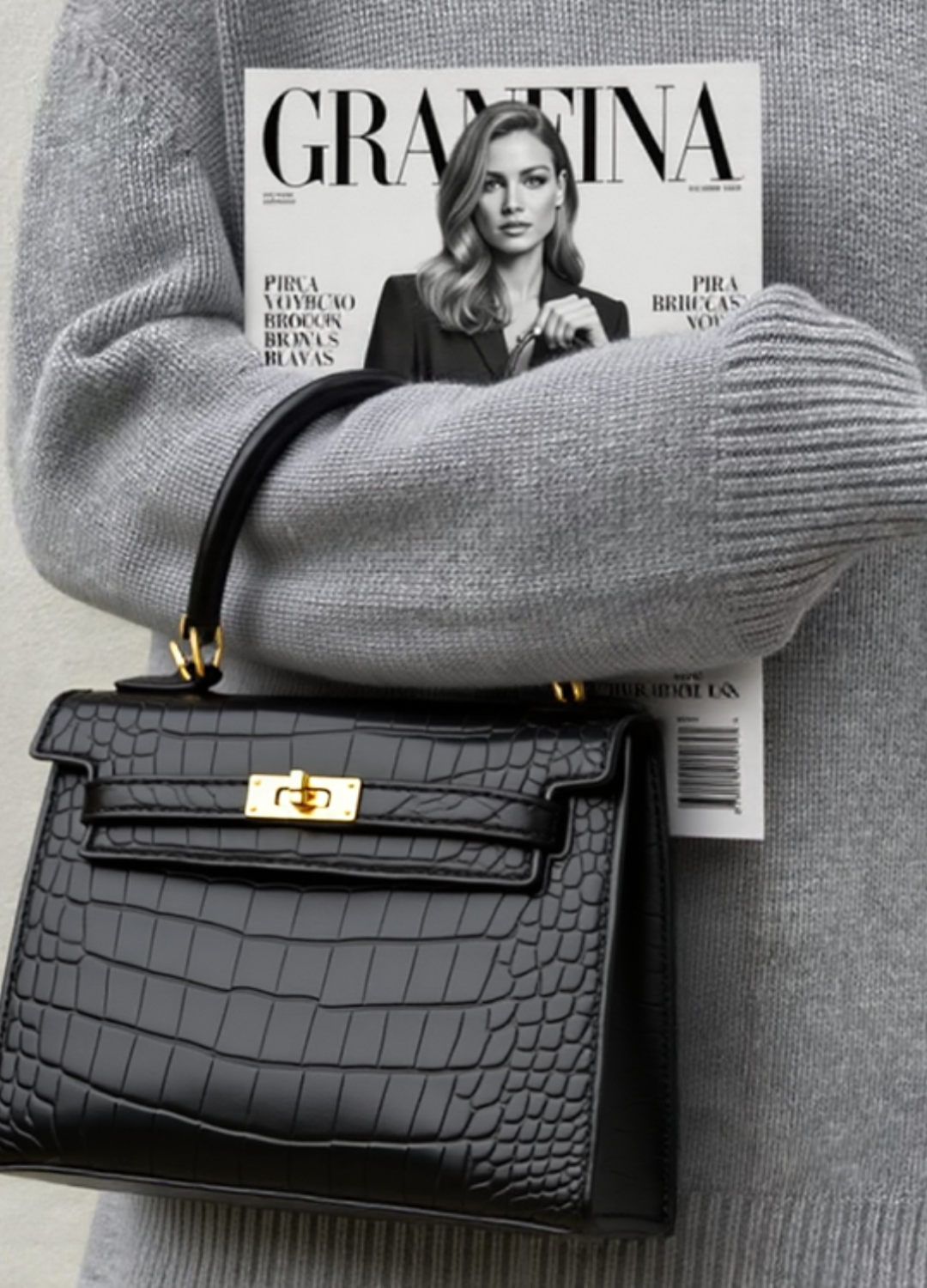 Bolsa Granfina Croco Luxe - FRETE GRÁTIS